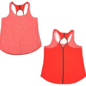 Under Armour Heat Gear Loose Hot Pink Orange Racerback Tank‎ Top SMALL  Workout